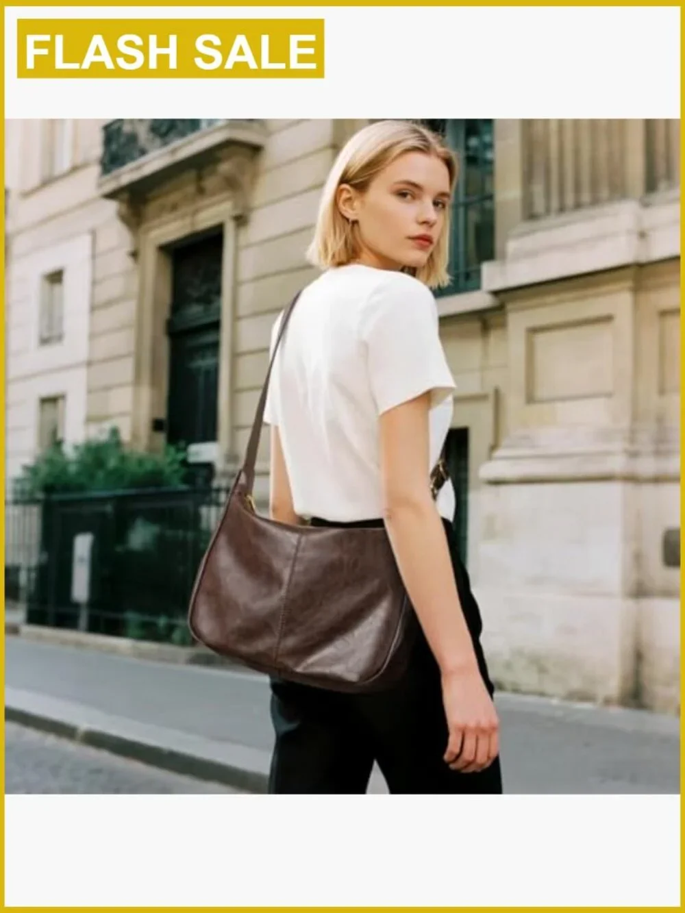 Vegan Leather Slouchy Hobo Bag Adjustable Strap Shoulder Crossbody Tote